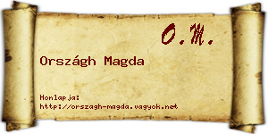 Országh Magda névjegykártya